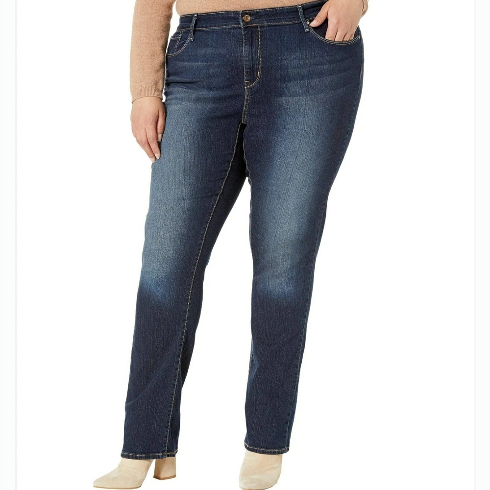Signature by Levi Strauss Curvy Straight Jeans in 24W 24 Plus Stretch Comfy!